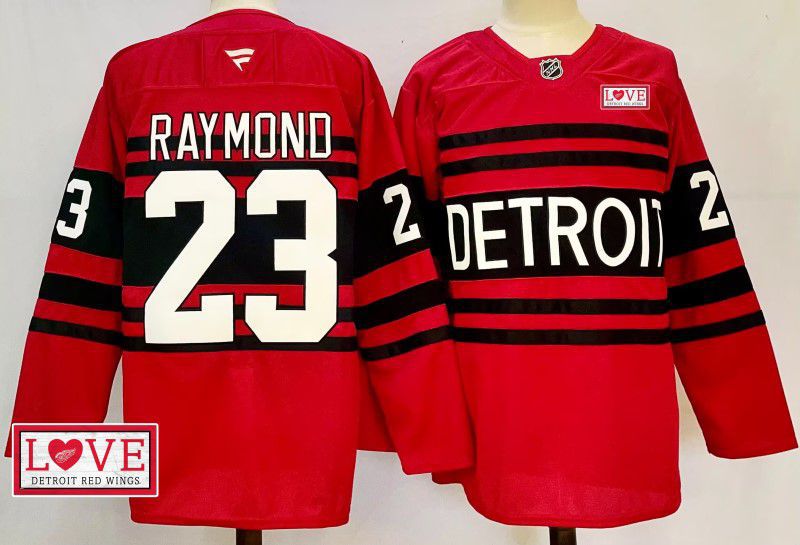 Men Detroit Red Wings #23 Raymond Red Fanatics 2025 NHL Jersey style 11